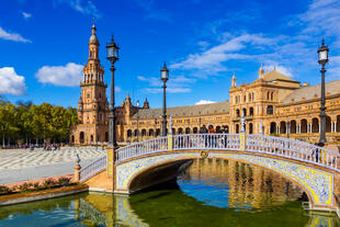 Blick auf Plaza de Espana in Sevilla