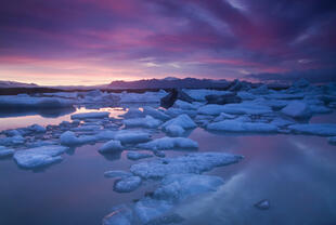 Jökulsárlón im Abendlicht