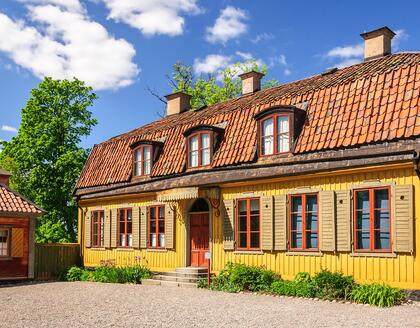 Traditionelle schwedische Behausung im Skansen Freilichtmuseum