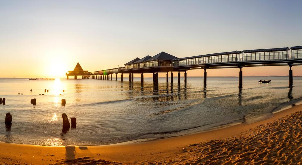 Seebrücke Sonnenuntergang Usedom Reisen