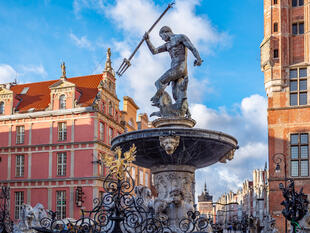 Neptun Brunnen in der Altstadt von Danzig 