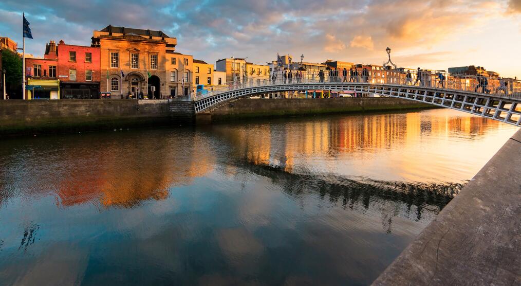 Sonnenuntergang in Dublin