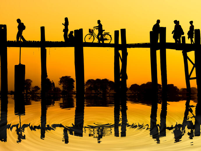 U-Bein-Brücke Sonnenuntergang