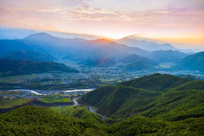 Ausblick vom Sarangkot Hügel, Pokhara