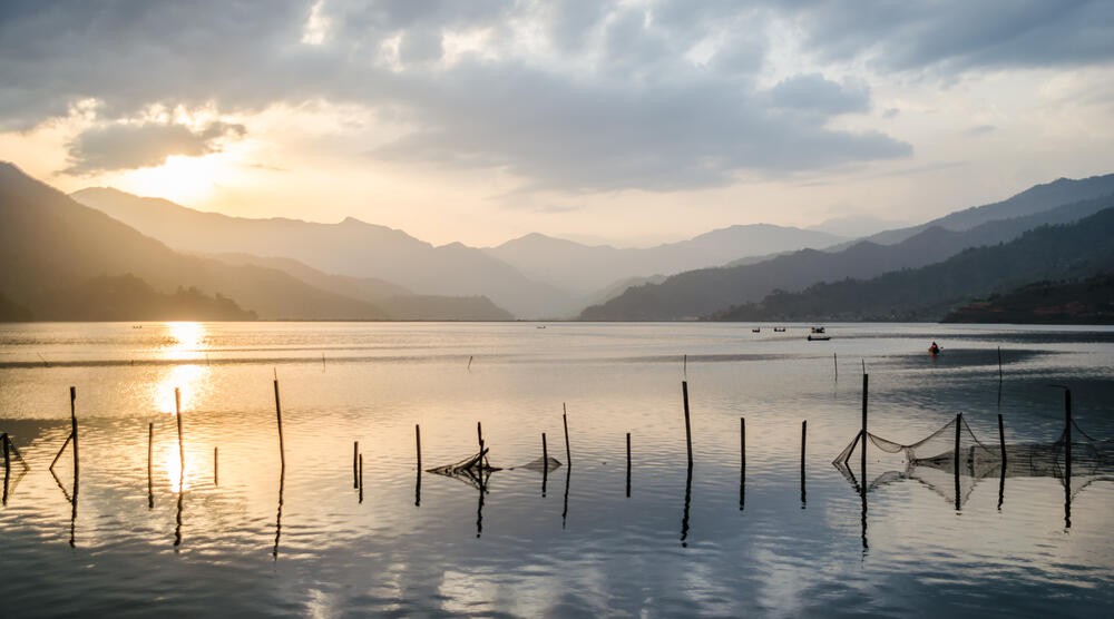 Sonnenuntergang am Phewa See