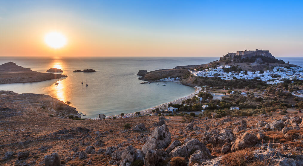 Sonnenuntergang bei Lindos