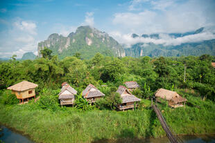 Dorf in Vang Vieng