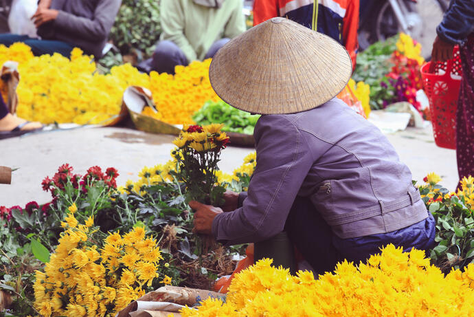 Blumenverkäuferin